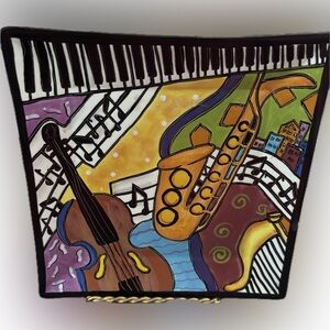 Vintage Rhapsody Cafe Ceramic Jazz plate